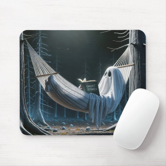 Halloween-Geist in einer Hängematte Mousepad (Mit Mouse)