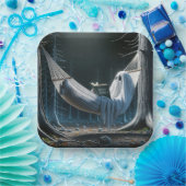 Halloween-Geist in einer Hängematte Pappteller (Party)