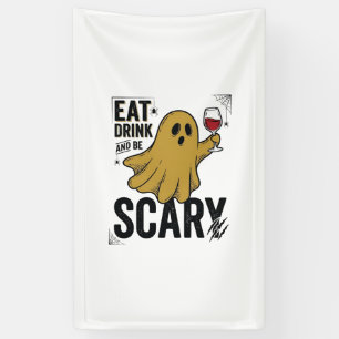 Halloween-Geist Iss Trinke Und Sei Gruselig Vintag Banner