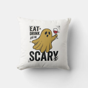 Halloween-Geist Iss Trinke Und Sei Gruselig Vintag Kissen