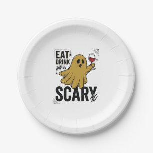 Halloween-Geist Iss Trinke Und Sei Gruselig Vintag Pappteller