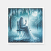 Halloween-Geist isst einen Eiskrem Serviette (Vorderseite)