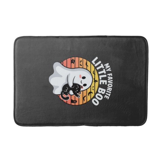 Halloween-Geist Katze Little Boo Badematte (Vorderseite)
