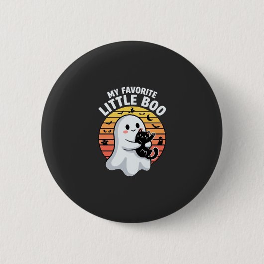 Halloween-Geist Katze Little Boo Button (Vorderseite)