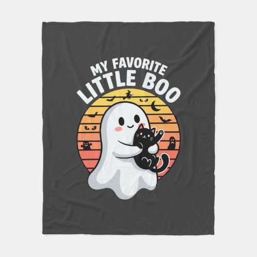 Halloween-Geist Katze Little Boo Fleecedecke (Vorderseite)