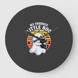 Halloween-Geist Katze Little Boo Große Wanduhr