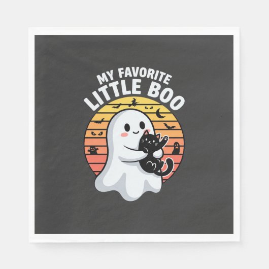 Halloween-Geist Katze Little Boo Serviette (Vorderseite)