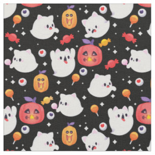 Halloween Geist Katzen Kürbis Süßigkeiten gruselig Stoff