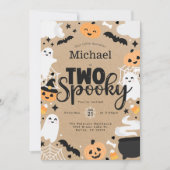 Halloween-Geist-Kürbis 2. Geburtstagsfeier Einladung (Vorderseite)
