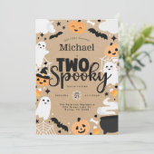 Halloween-Geist-Kürbis 2. Geburtstagsfeier Einladung (Stehend Vorderseite)
