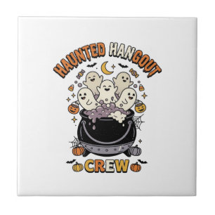 Halloween-Geist-Kürbis-Crew Fliese