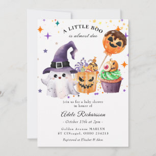 Halloween-Geist-Kürbis-Cupcake Einladung