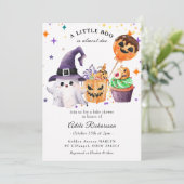 Halloween-Geist-Kürbis-Cupcake Einladung (Stehend Vorderseite)