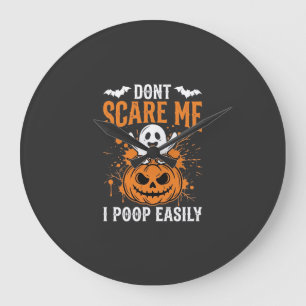 Halloween-Geist-Kürbis-Design 'Erschreck mich nich Große Wanduhr