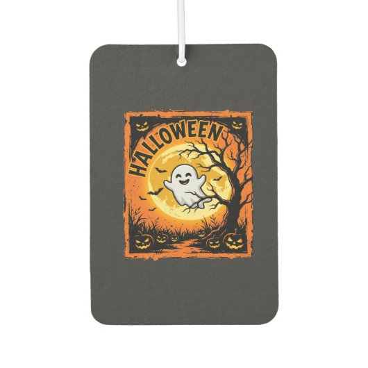 Halloween-Geist-Kürbis-Verlassener-Baum Autolufterfrischer (Vorderseite)