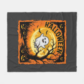 Halloween-Geist-Kürbis-Verlassener Baum Fleecedecke (Vorderseite (Horizontal))