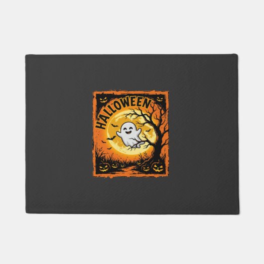 Halloween-Geist-Kürbis-Verlassener-Baum Fußmatte (Vorderseite)