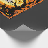 Halloween-Geist-Kürbis-verlassener Baum Geschenkpapier (Ecke)