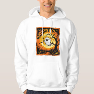 Halloween-Geist-Kürbis-Verlassener-Baum Hoodie