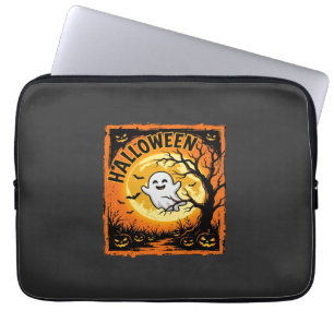 Halloween-Geist-Kürbis-Verlassener Baum Laptopschutzhülle