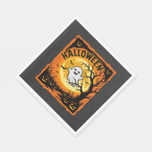Halloween-Geist-Kürbis-Verlassener-Baum Serviette (Ecke)