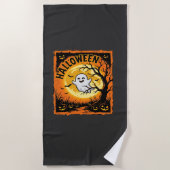 Halloween-Geist-Kürbis-Verlassener Baum Strandtuch (Vorderseite)