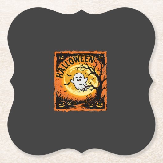 Halloween-Geist-Kürbis-verlassener-Baum Untersetzer (Vorderseite)