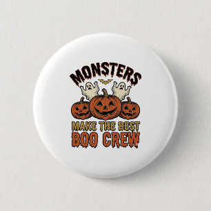 Halloween-Geist-Kürbis-Vintage-Stickerei-Lustiges  Button