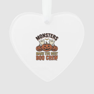 Halloween-Geist-Kürbis-Vintage-Stickerei-Lustiges  Ornament