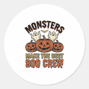 Halloween-Geist-Kürbis-Vintage-Stickerei-Lustiges Runder Aufkleber