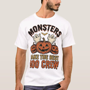 Halloween-Geist-Kürbis-Vintage-Stickerei-Lustiges  T-Shirt