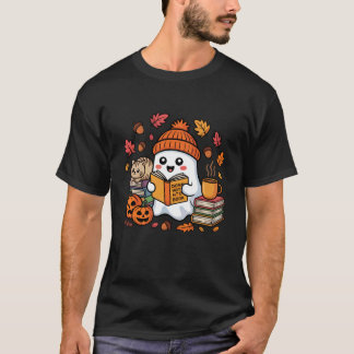 Halloween-Geist-Lesebuch-Liebhaber Kürbis Herbst T-Shirt