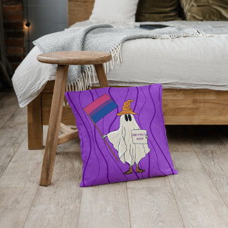 Halloween-Geist mit bisexueller Flagge Kissen