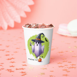 HALLOWEEN Geist Mit Einem Hexenhut Und Einem Kürbi Pappbecher