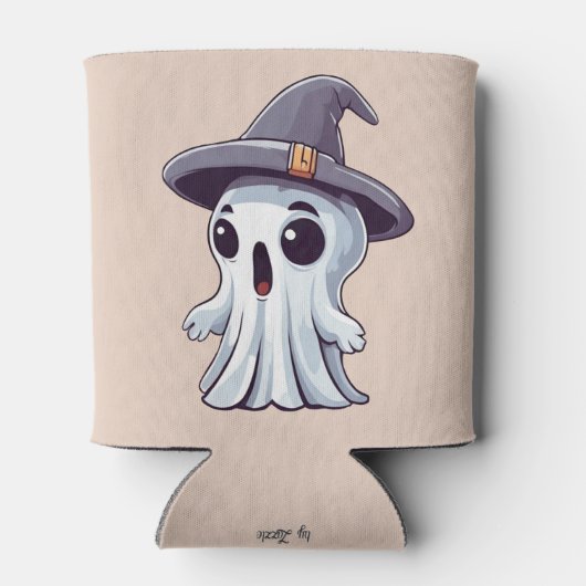 Halloween: Geist mit Hut - Dosenkühler (Rückseite)