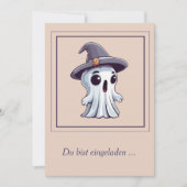 Halloween: Geist mit Hut - Einladung (Vorderseite)