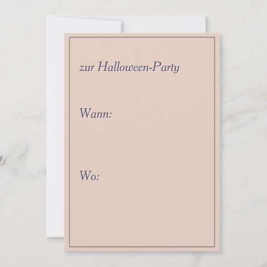 Halloween: Geist mit Hut - Einladung (Rückseite)