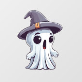 Halloween: Geist mit Hut - Fensteraufkleber (Blatt)
