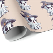 Halloween: Geist mit Hut - Geschenkpapier (Rolleneckpunkt)