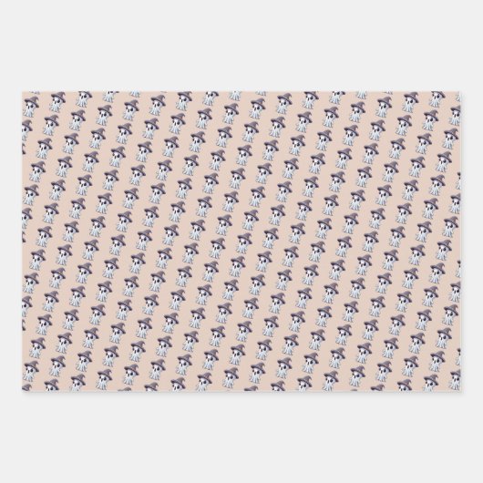 Halloween: Geist mit Hut - Geschenkpapier Set (Vorderseite 3)