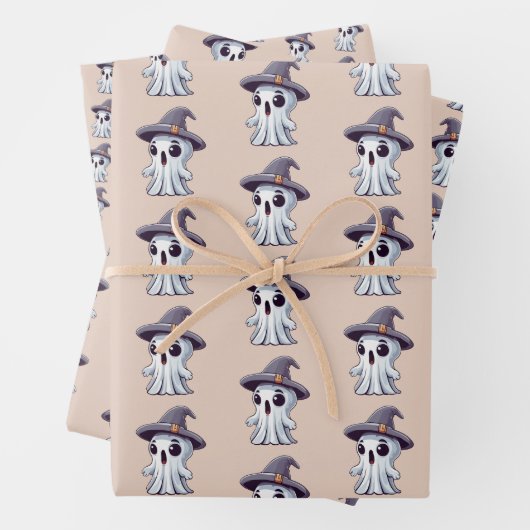 Halloween: Geist mit Hut - Geschenkpapier Set (Beispiel)