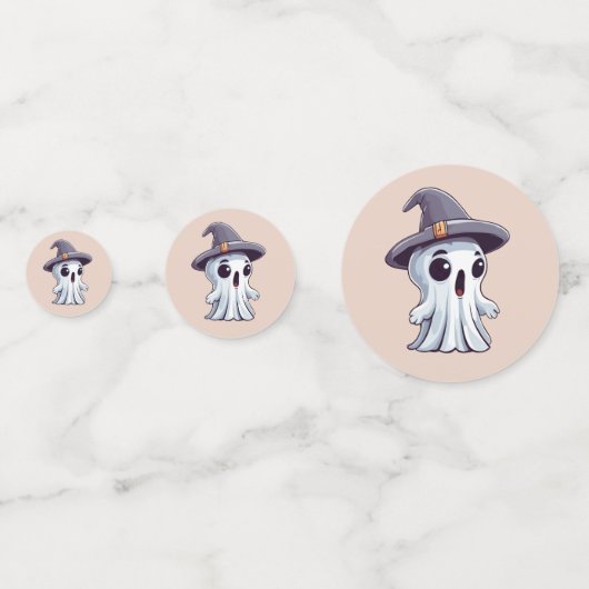 Halloween: Geist mit Hut -  Konfetti (Rückseiten)