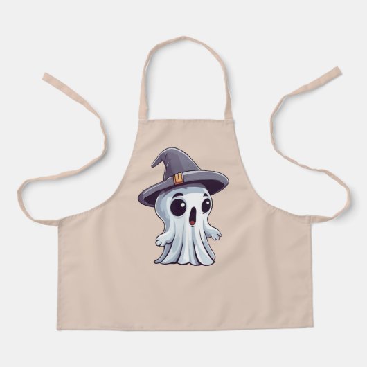 Halloween: Geist mit Hut - Schürze (Vorderseite)