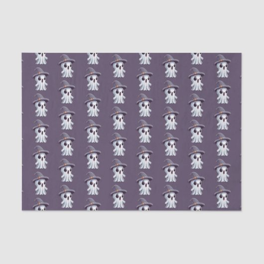 Halloween: Geist mit Hut -  Seidenpapier (Vorderseite)