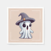 Halloween: Geist mit Hut -  Serviette (Vorderseite)