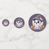 Halloween: Geist mit Kürbissen -  Konfetti (Rückseiten)