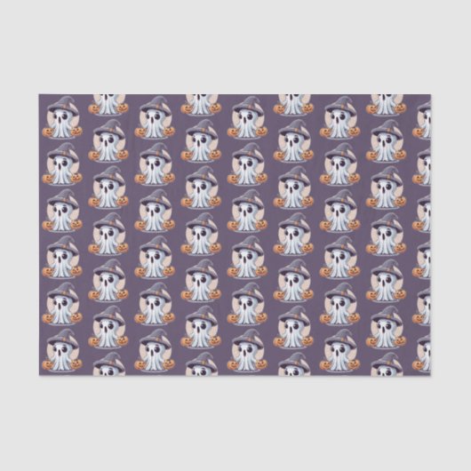 Halloween: Geist mit Kürbissen -  Seidenpapier (Vorderseite)