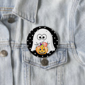 Halloween-Geist mit Pumpkin-Kerzenschussknopf Button (Beispiel)