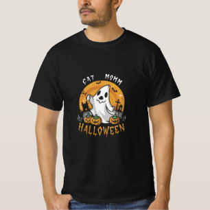 halloween Geist mit schwarzen Katzen spukhafte Jah T-Shirt