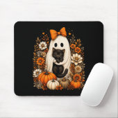Halloween-Geist mit schwarzer Katze und Kürbis-Blu Mousepad (Mit Mouse)